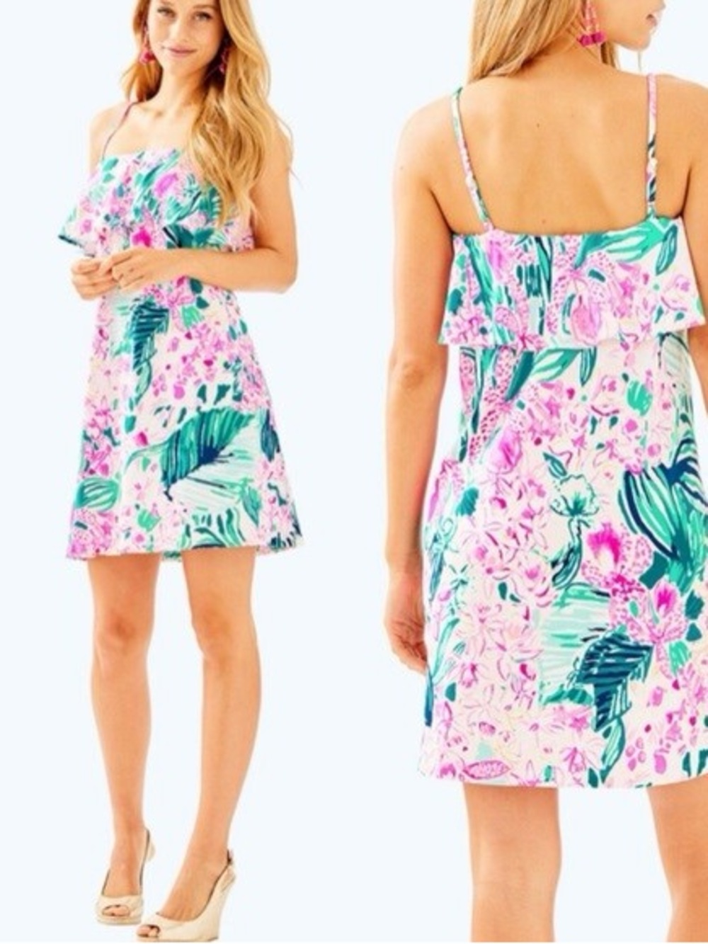 Lilly Pulitzer Annastasha dress Via Flora Print Sleeveless Size XS 1092
